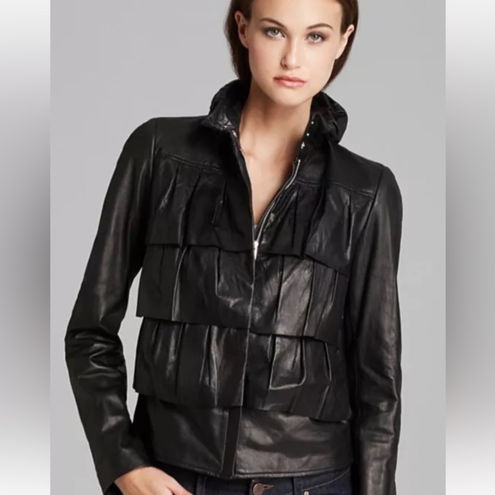 Diane Von Furstenberg Black Leather Jacket